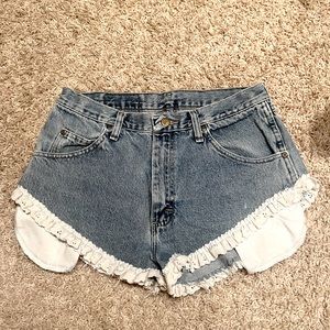 Wrangler denim shorts with lace, 30-31 inch waist